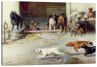 Hot Pursuit, 1894 Canvas Art Print