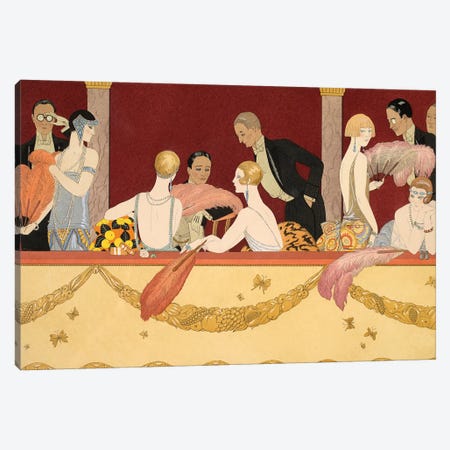 Eventails, engraved by H. Reidel, 1924  Canvas Print #BMN10378} by George Barbier Canvas Art Print