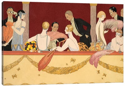 Eventails, engraved by H. Reidel, 1924  Canvas Art Print - Art Deco