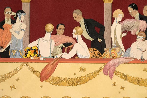 George Barbier: Eventails, engraved by H. Reidel, 1924  by George Barbier