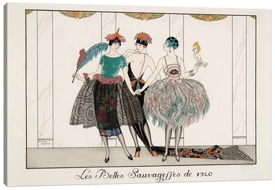 Les Belles Sauvagesses de 1920, engraving by H. Reidel, 1920  Canvas Art Print