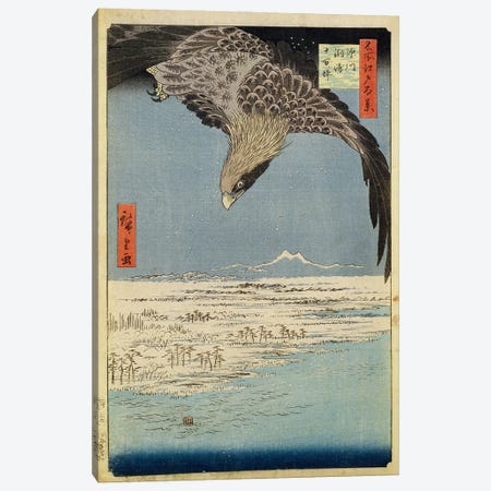 Fukagawa Susaki Jumantsubo (Fukagawa Susaki and Jumantsubo) Canvas Print #BMN1038} by Utagawa Hiroshige Canvas Print