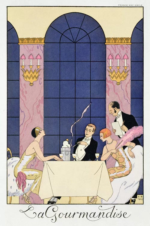 The Gourmands, 1920-30  by George Barbier wall art