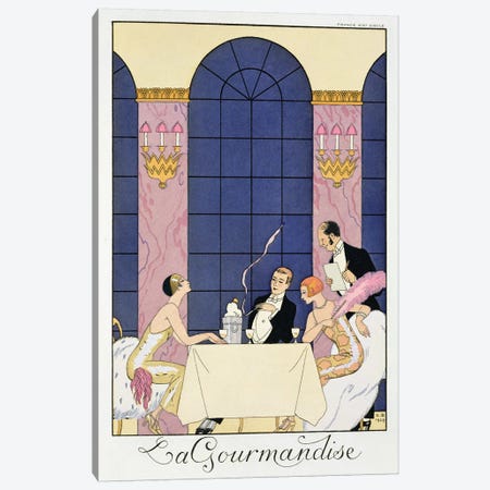 The Gourmands, 1920-30  Canvas Print #BMN10399} by George Barbier Canvas Art Print