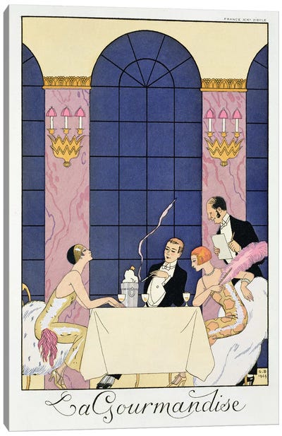 The Gourmands, 1920-30  Canvas Art Print - Art Deco