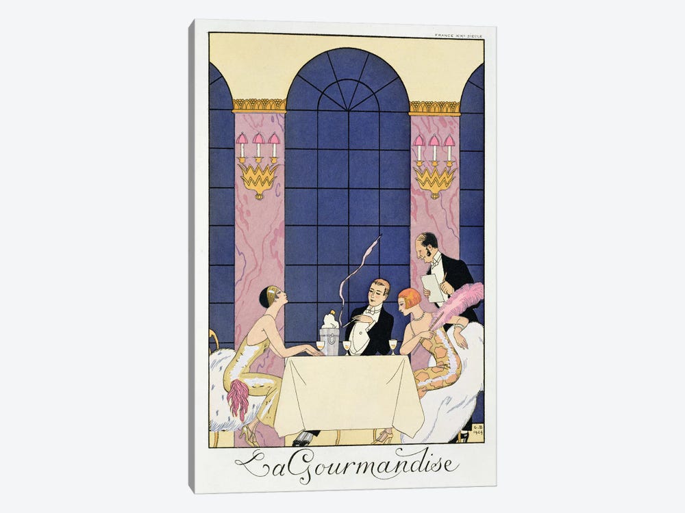 The Gourmands, 1920-30  by George Barbier 1-piece Canvas Art
