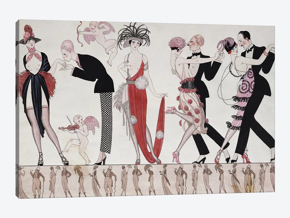 The Tango  by George Barbier 1-piece Canvas Artwork