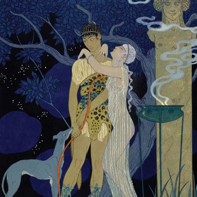 Venus and Adonis  by George Barbier wall art