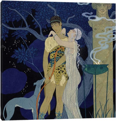 Venus and Adonis  Canvas Art Print - Art Deco