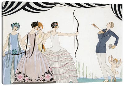 Visez au coeur, belles dames!, engraving by H. Reidel, 1924  Canvas Art Print