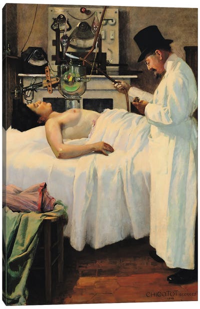 The First Attempt to Treat Cancer with X Rays by Doctor Chicotot, 1907  Canvas Art Print