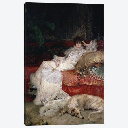 Sarah Bernhardt  1876  Canvas Print #BMN10413} by Georges Clairin Canvas Artwork