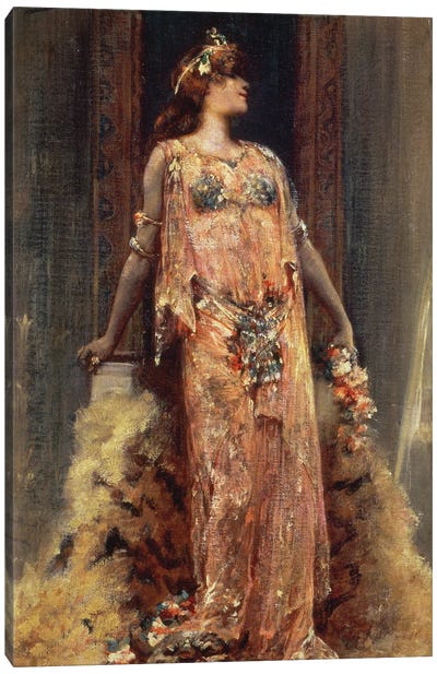 Sarah Bernhardt  in the role of Cleopatra  Canvas Art Print - Orientalism