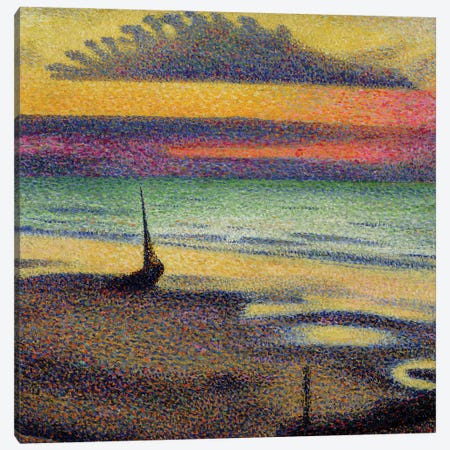 The Beach at Heist, 1891-92  Canvas Print #BMN10419} by Georges Lemmen Canvas Artwork