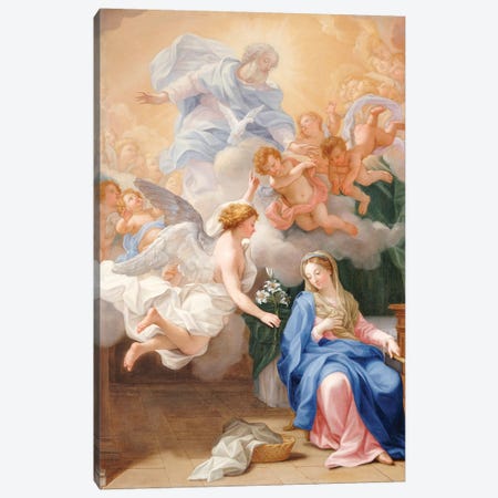 The Annunciation  Canvas Print #BMN10428} by Giovanni Odazzi Art Print