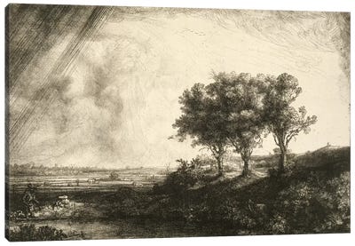 23.K5-292 The Three Trees  Canvas Art Print - Rembrandt van Rijn