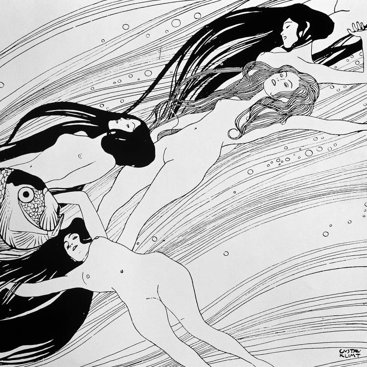 The Blood of Fish, published in 'Ver Sacrum' magazine, 1898  by Gustav Klimt wall art