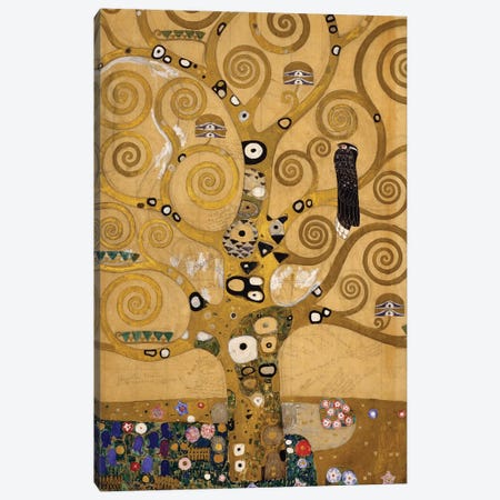 Tree of Life  detail of the left hand side, c.1905-09  Canvas Print #BMN10459} by Gustav Klimt Canvas Artwork