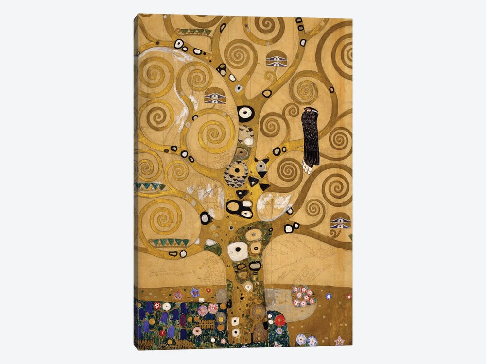 Tree of Life  detail of the left hand side, c.1905-09  by Gustav Klimt 1-piece Canvas Art Print