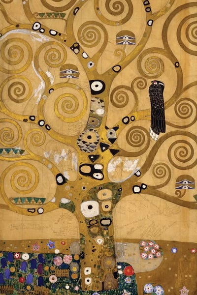 Gustav Klimt: Tree of Life  detail of the left hand side, c.1905-09  by Gustav Klimt