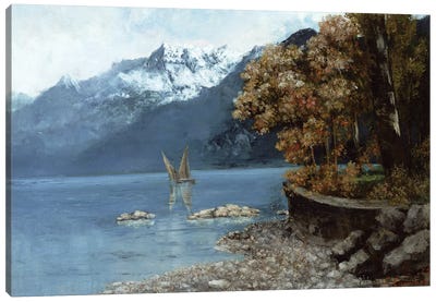 Lake Leman, 1874  Canvas Art Print - Gustave Courbet