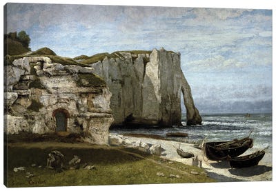 View of the cliffs of Etretat after the storm, Normandy Canvas Art Print - Gustave Courbet