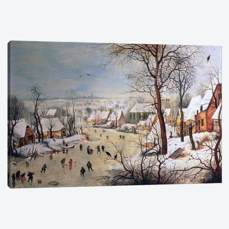 Winter Landscape with Birdtrap, 1601  Canvas Print #BMN1046} by Pieter Brueghel the Younger Canvas Art Print