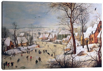 Winter Landscape with Birdtrap, 1601  Canvas Art Print