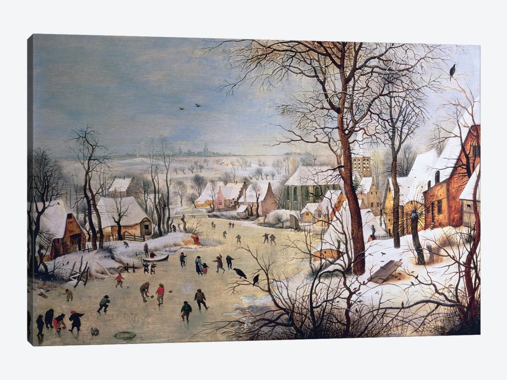 Winter Landscape with Birdtrap, 1601  by Pieter Brueghel the Younger 1-piece Canvas Art Print