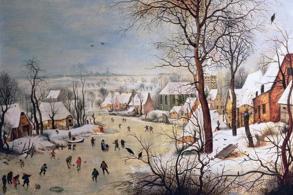 Villages & Towns: Winter Landscape with Birdtrap, 1601  by Pieter Brueghel the Younger