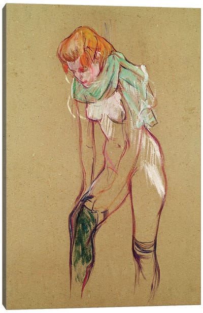 Woman Pulling Up her Stocking, 1894  Canvas Art Print