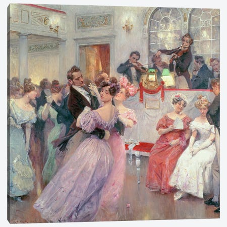 Strauss and Lanner - The Ball, 1906 Canvas Print #BMN1047} by Charles Wilda Canvas Art Print