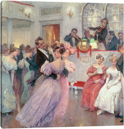 Strauss and Lanner - The Ball, 1906 Canvas Art Print