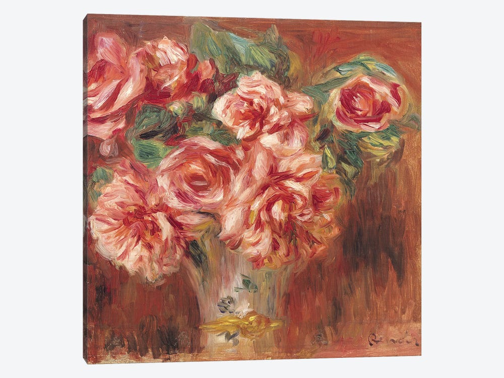 Roses in a Vase, c.1890  by Pierre Auguste Renoir 1-piece Art Print