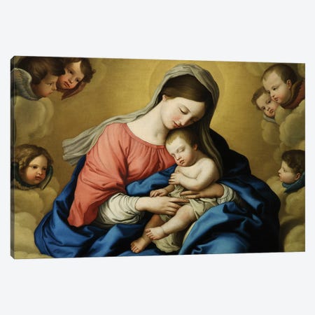 Madonna and Child  Canvas Print #BMN10497} by Il Sassoferrato Canvas Print