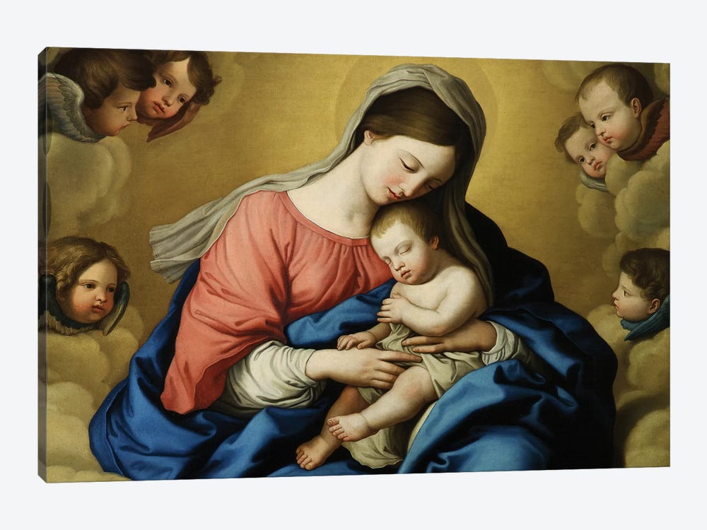 Madonna and Child  by Il Sassoferrato 1-piece Canvas Art Print