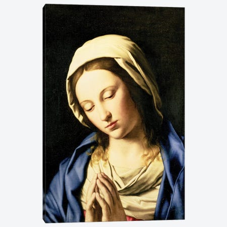 Madonna at Prayer  Canvas Print #BMN10499} by Il Sassoferrato Canvas Art