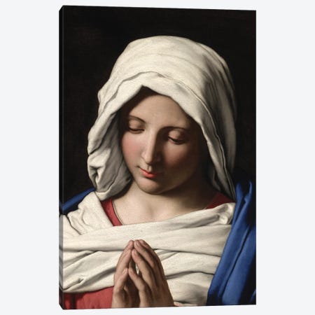 Madonna in Prayer, c.1640-50  Canvas Print #BMN10500} by Il Sassoferrato Canvas Art