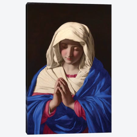The Virgin in Prayer, 1640-50  Canvas Print #BMN10508} by Il Sassoferrato Canvas Art