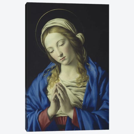 The Virgin in Prayer, c.1660  Canvas Print #BMN10509} by Il Sassoferrato Canvas Artwork