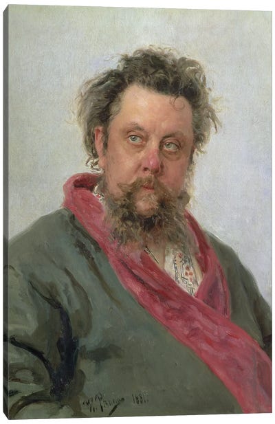 Portrait of Modest Petrovich Moussorgsky  1881  Canvas Art Print