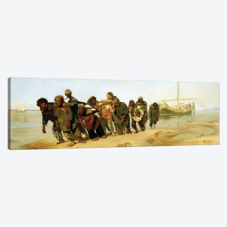 The Boatmen on the Volga, 1870-73  Canvas Print #BMN10516} by Ilya Efimovich Repin Canvas Wall Art