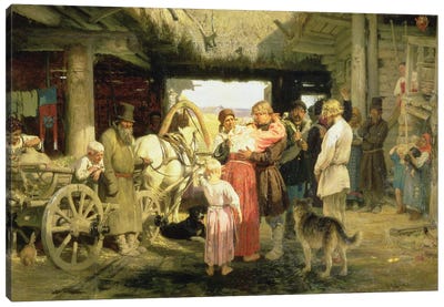 The Leave-Taking of the New Recruit, 1879  Canvas Art Print