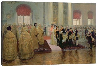The Marriage of Tsar Nicholas II  and Alexandra Feodorovna  1894  Canvas Art Print