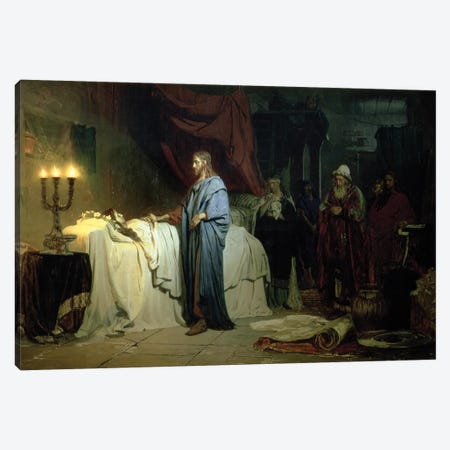 The Raising of Jairus's Daughter, 1871  Canvas Print #BMN10519} by Ilya Efimovich Repin Canvas Art Print