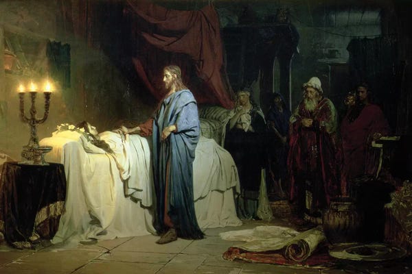 Chiaroscuro: The Raising of Jairus's Daughter, 1871  by Ilya Efimovich Repin