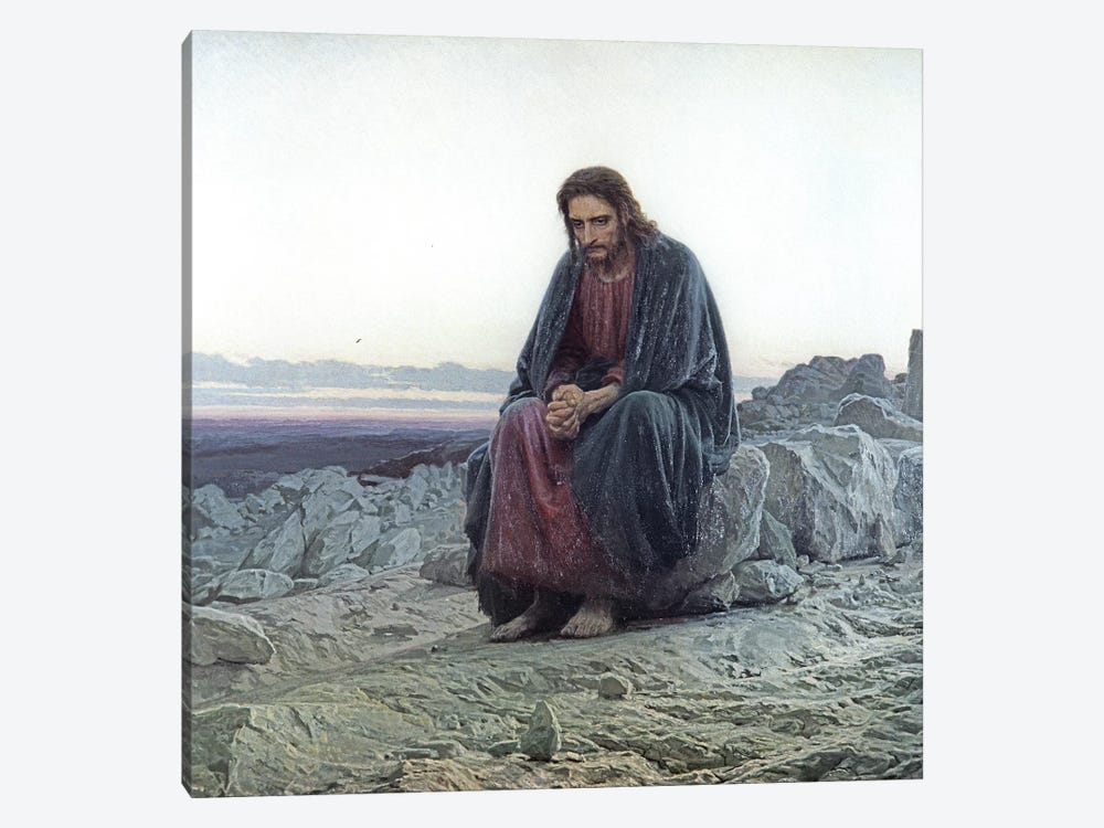 Christ in the Wilderness, 1873  by Ivan Nikolaevich Kramskoy 1-piece Canvas Art