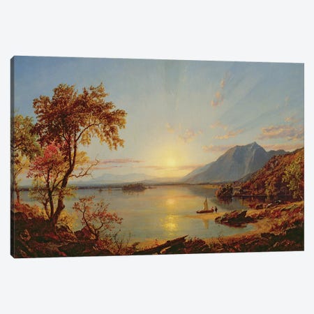 Sunset, Lake George, New York, 1867  Canvas Print #BMN10539} by Jasper Francis Cropsey Canvas Art Print