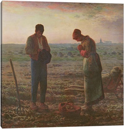 The Angelus, 1857-59  Canvas Art Print - Jean Francois Millet