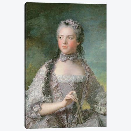 Portrait of Adelaide de France  with a Fan, 1749  Canvas Print #BMN10548} by Jean-Marc Nattier Canvas Artwork